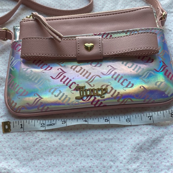 Juicy couture peek a bow Crossbody pink holo logo NEW - Picture 10 of 16